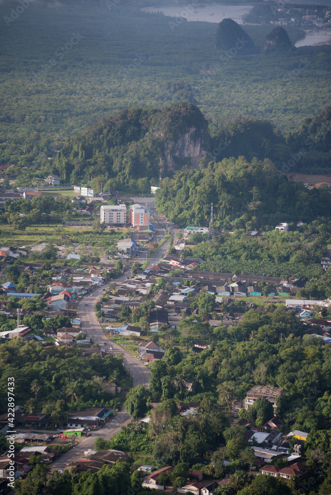 Pictrue Krabi town from above 
