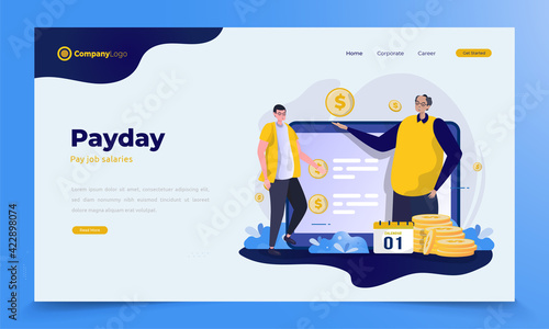 A man asking of salary payment for payday concept