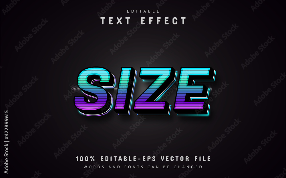 Size text effect