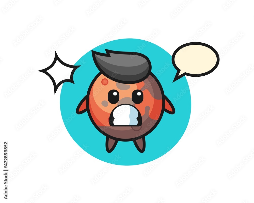 mars character cartoon with shocked gesture mars character cartoon with shocked gesture