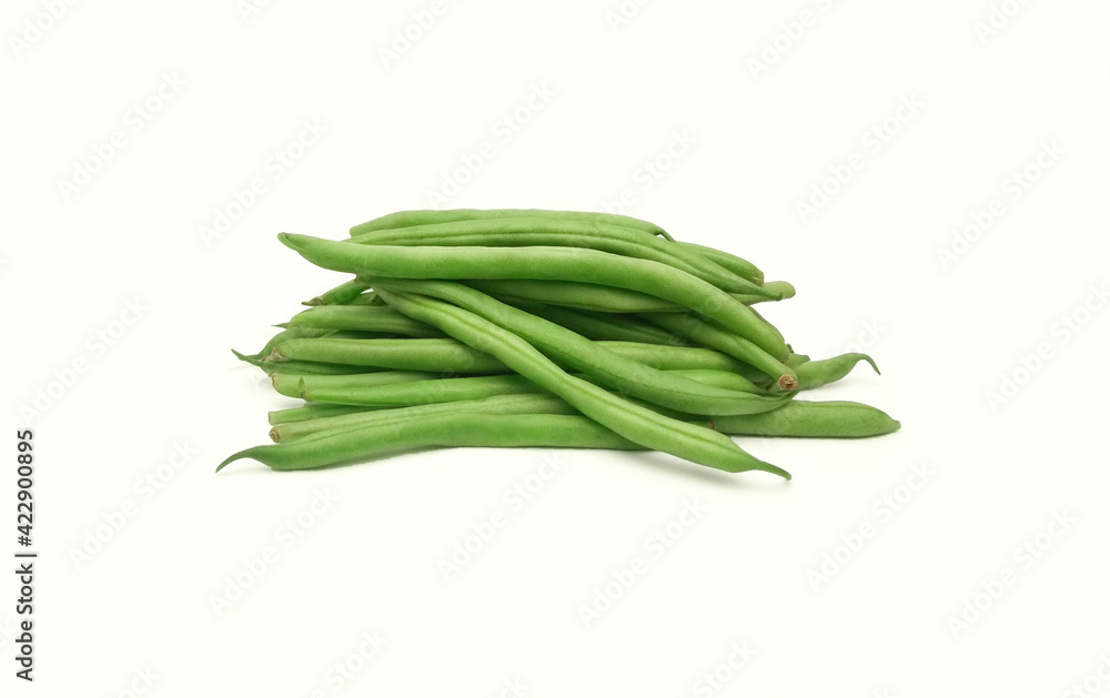 French bean (Phaseolus vulgaris)
on white background French bean (Phaseolus vulgaris)
on white background