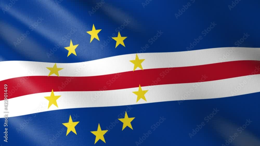Flag of The Cape Verde. Flag's footages are rendered in real 3D