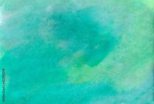 Green abstract watercolor texture background. Watercolor gradient