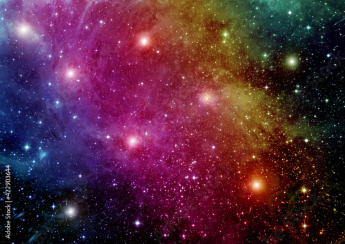 galaxy in a free space. 3D rendering