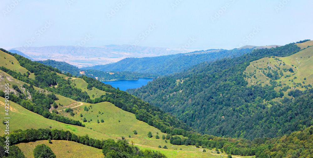 Fototapeta premium Beautiful mountain deer lake.