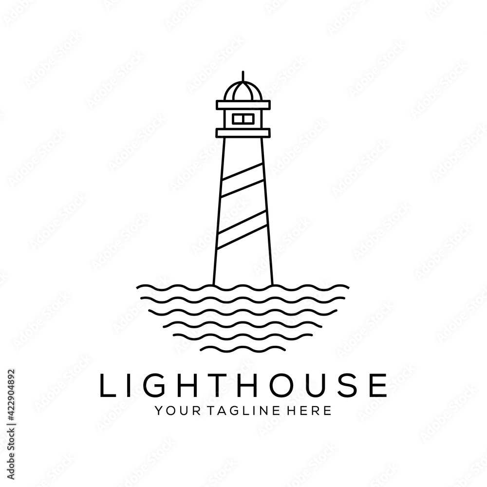 lighthouse tower logo in circle frame vector illustration design lighthouse tower logo in circle frame vector illustration design