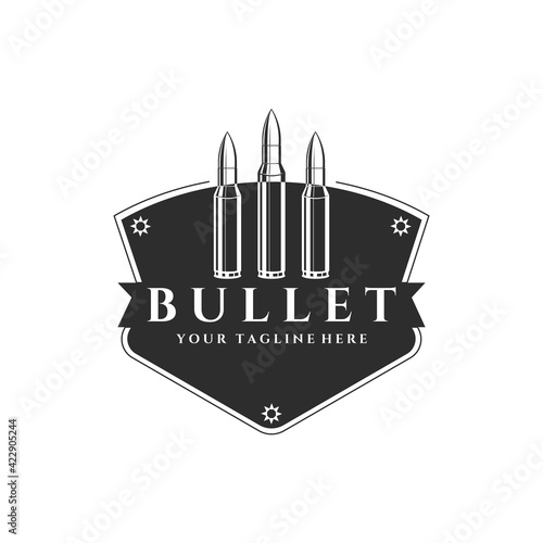 ammunition icon bullet logo vintage vector symbol illustration design