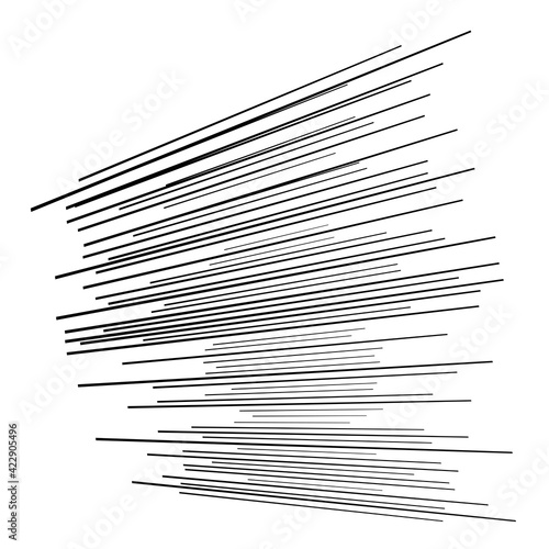 Lines, stripes in 3d perspective. Lines vanishing into horizon. Dynamic angled line