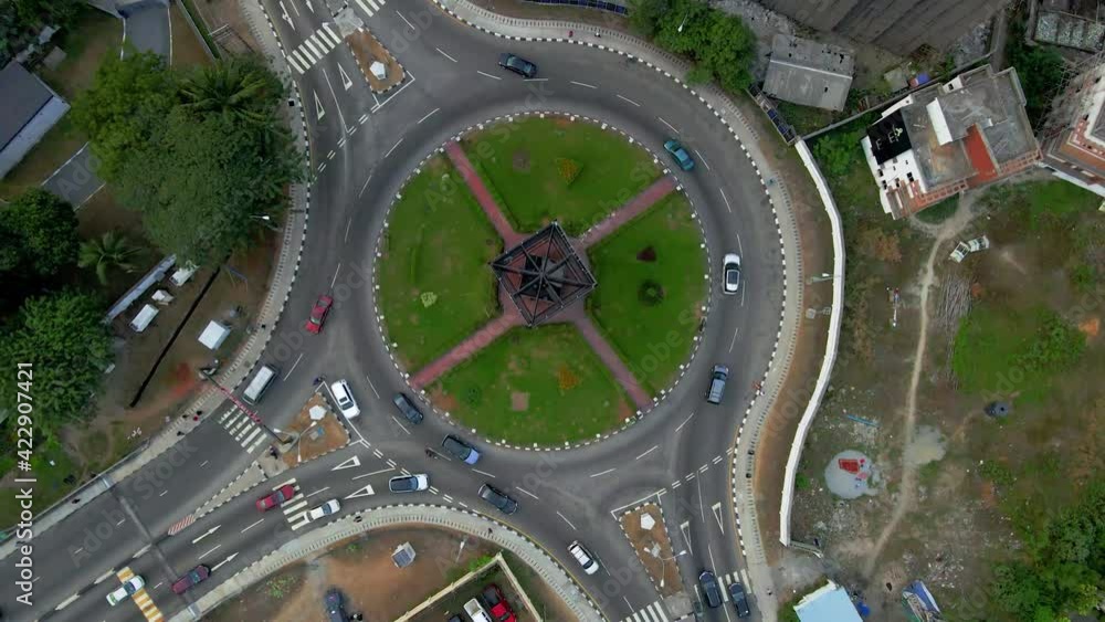Aerial street view of luxury Ikoyi ring road in Lagos, Nigeria. Aerial street view of luxury Ikoyi ring road in Lagos, Nigeria.