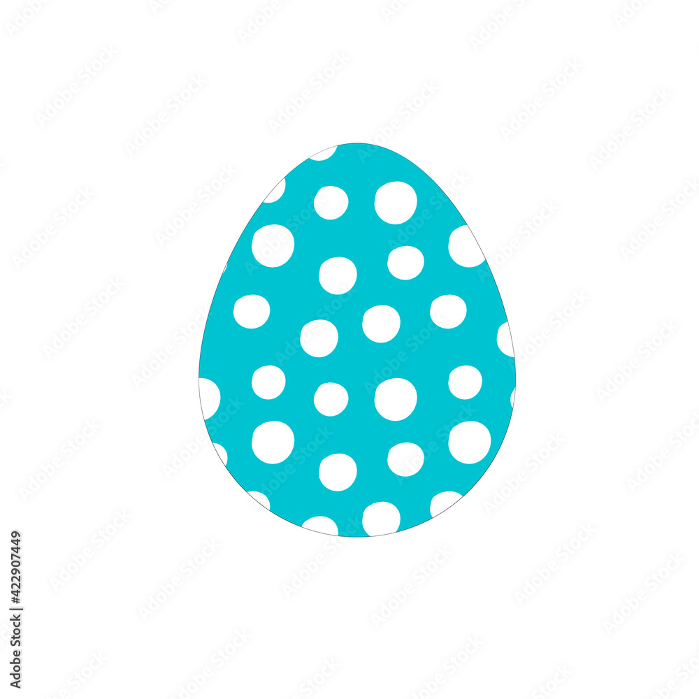 Blue Vector Easter egg with circles polka dot pattern isolated on a white background Blue Vector Easter egg with circles polka dot pattern isolated on a white background