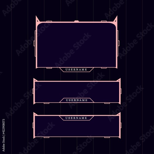 Editable Twitch streaming for gaming tamplate vector