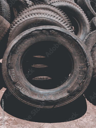 Old car wheels
