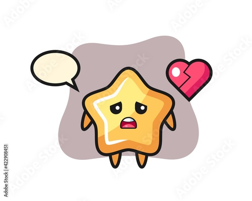 star cartoon illustration is broken heart