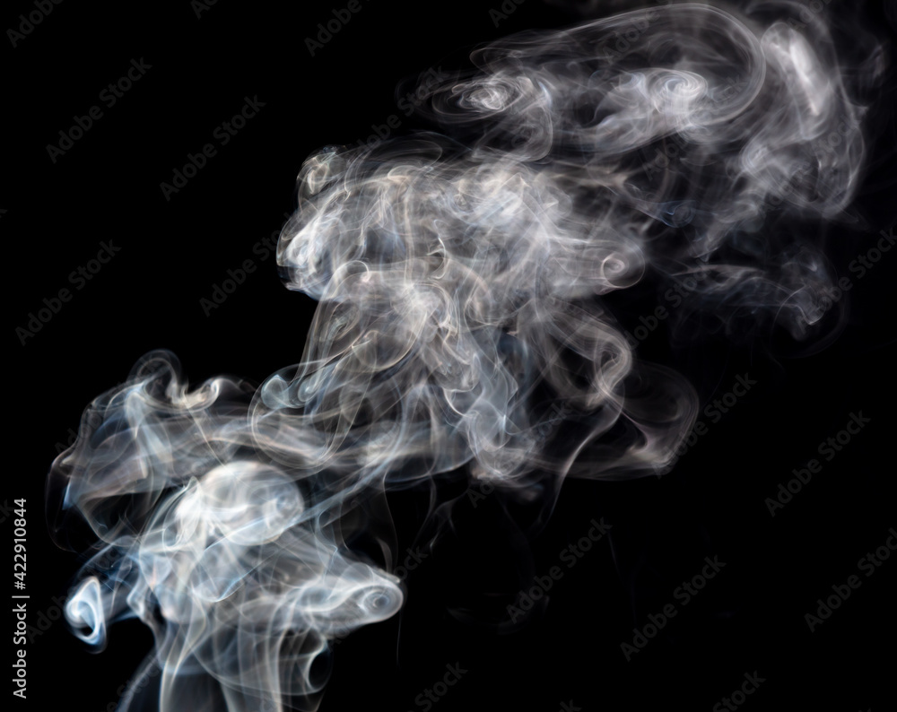 Fototapeta premium Smoke isolated on black background.