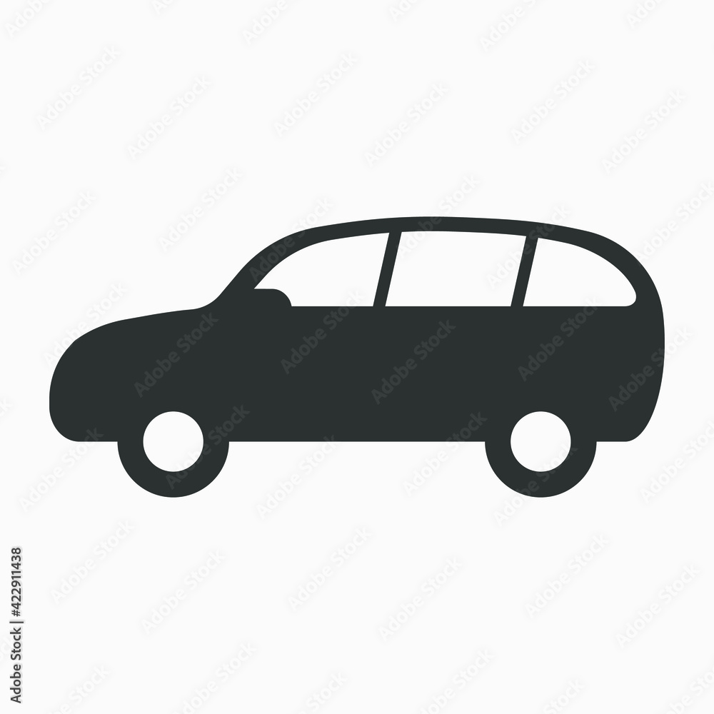 SUV icon. Sport utility vehicle symbol. Off-road car vector icon isolated on white background.