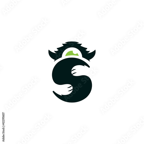 letter S monster logo