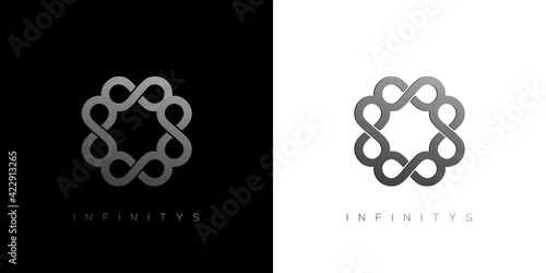 The infinity logo initials the letter S, modern and luxurious
