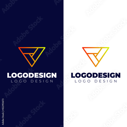 triangle logo design minimal and modern logotype vector template