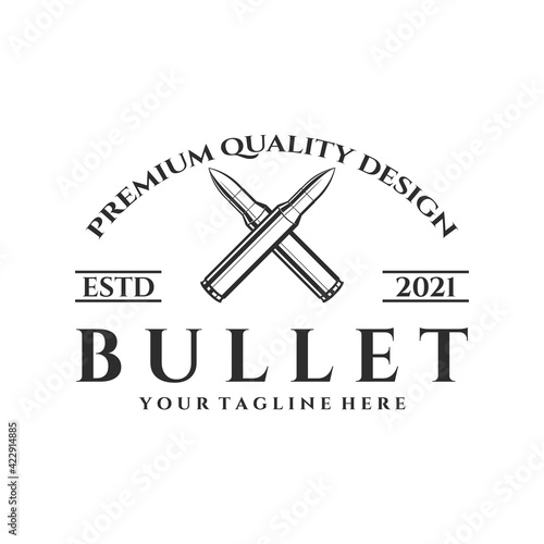 vintage bullets icon logo vector illustration design, cartridge object design
