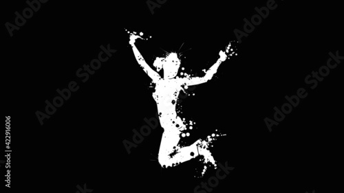 woman silhouette jumping graphic