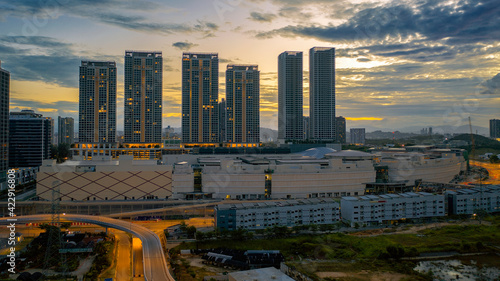 A sunrise scene from Malaysia. 