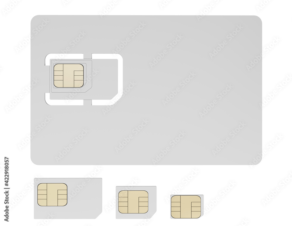 blank sim card isolated on white background blank sim card isolated on white background