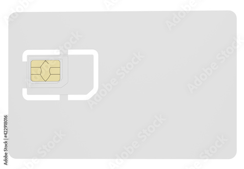 blank sim card isolated on white background
