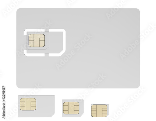 blank sim card isolated on white background