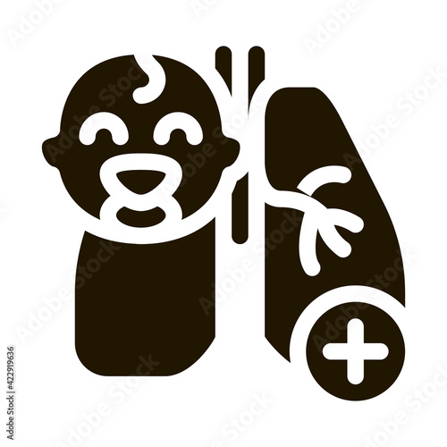 lungs of newborn baby icon Vector Glyph Illustration