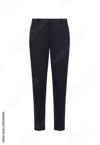 Black women's classic trousers. Front view