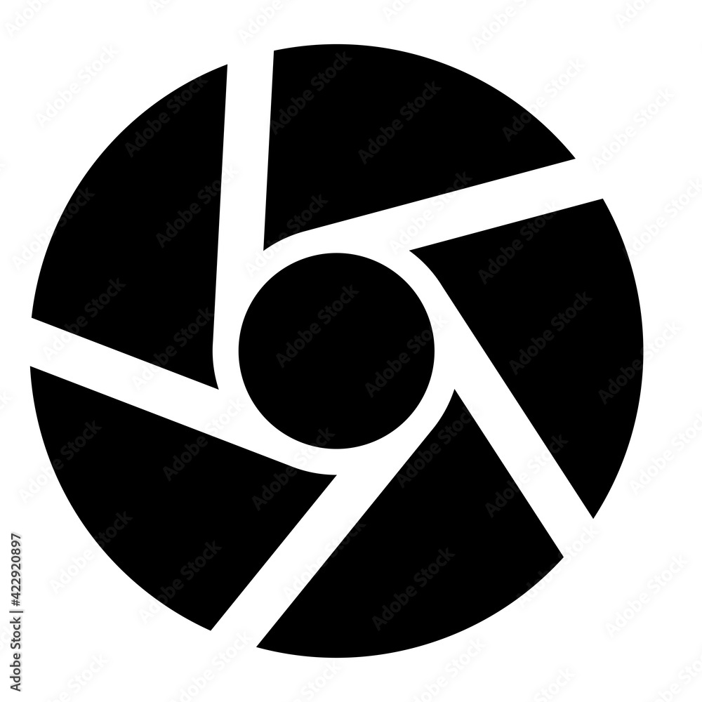 Segmented circle. Aperture-like geometric circle icon, symbol Segmented circle. Aperture-like geometric circle icon, symbol
