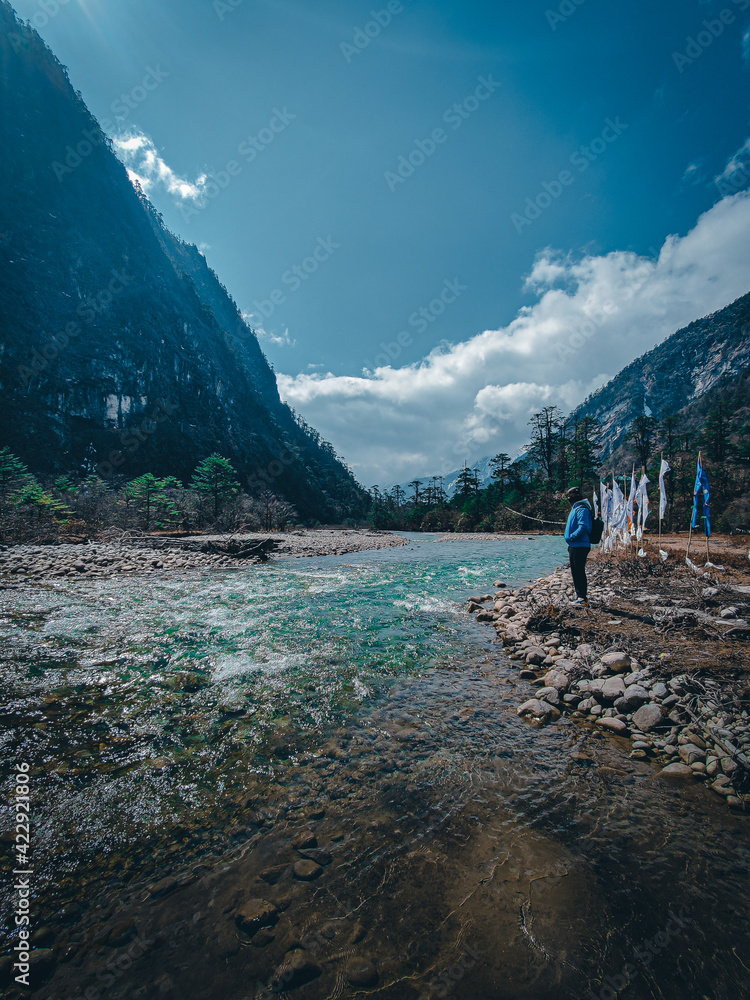 hiking in the mountains