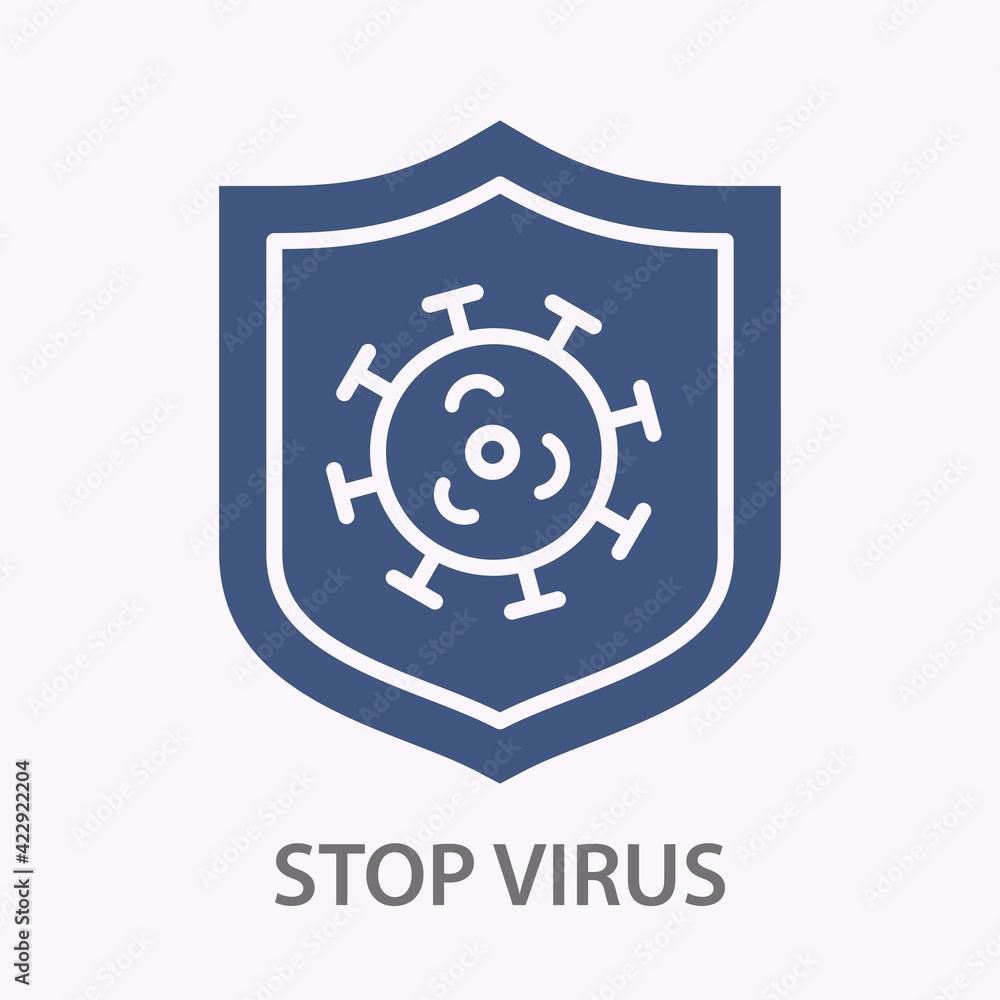 Virus protection glyph icon on white background. Vector illustration.