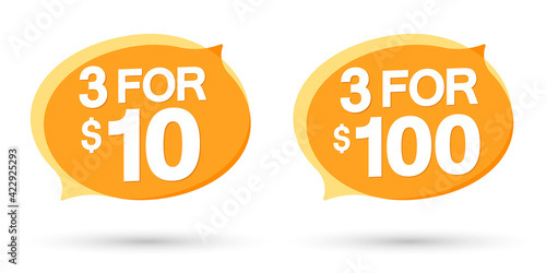 Set Sale bubble banners design template, discount tags, vector illustration