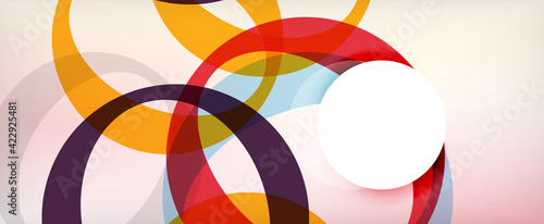 Ring geometric shapes, o letter repetition wallpaper. Abstract background for business or technology presentations, internet posters or web brochure covers