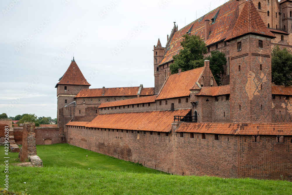Fototapeta premium Malbork Castle, formerly Marienburg Castle, the seat of the Grand Master of the Teutonic Knights, Malbork, Poland