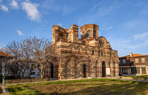 Nessebar, Burgas, Bulgaria. Church of Christ Pantocrator in old town. The Ancient City of Nesebar is a UNESCO World Heritage