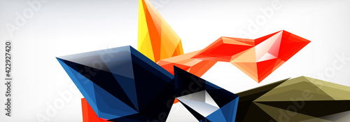 Vector 3d triangles and pyramids abstract background for business or technology presentations, internet posters or web brochure covers