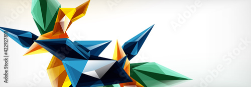 Vector 3d triangles and pyramids abstract background for business or technology presentations, internet posters or web brochure covers