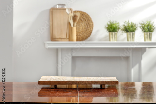 Spring table in the kitchen with the rays of the morning sun 