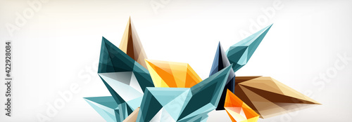 Vector 3d triangles and pyramids abstract background for business or technology presentations, internet posters or web brochure covers