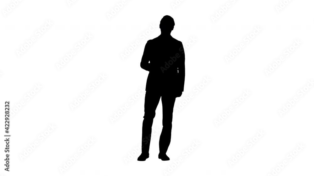 Silhouette Handsome young business man happy smile. Silhouette Handsome young business man happy smile.