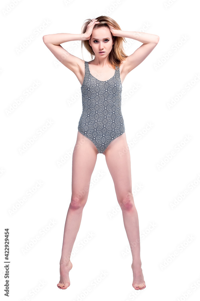 Attractive young woman in gymnastic suit Attractive young woman in gymnastic suit