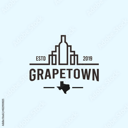 abstract city logo. wine icon