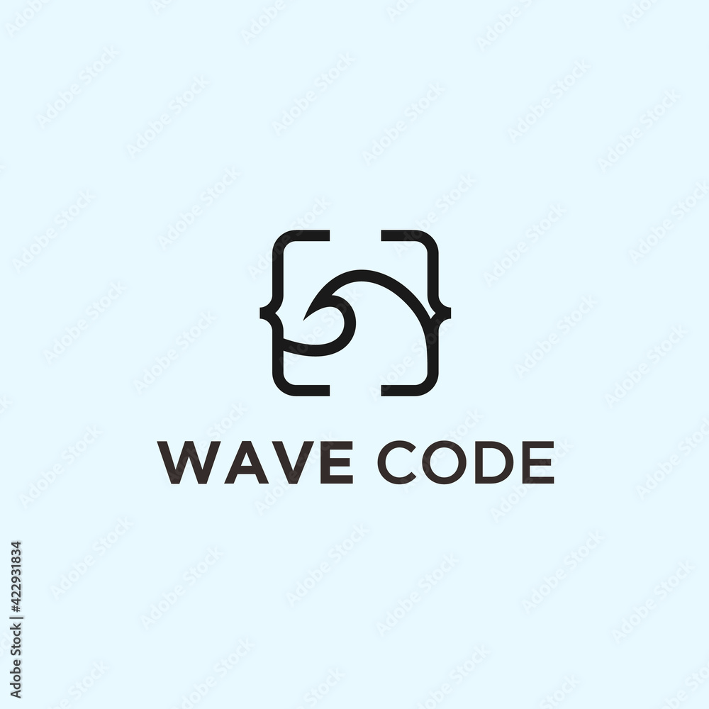 abstract code logo. wave icon abstract code logo. wave icon