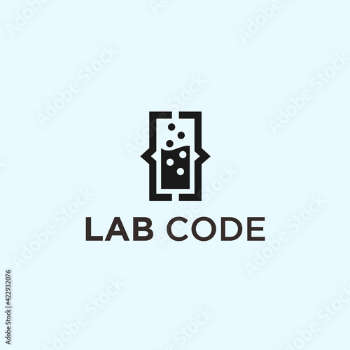 abstract code logo. lab icon