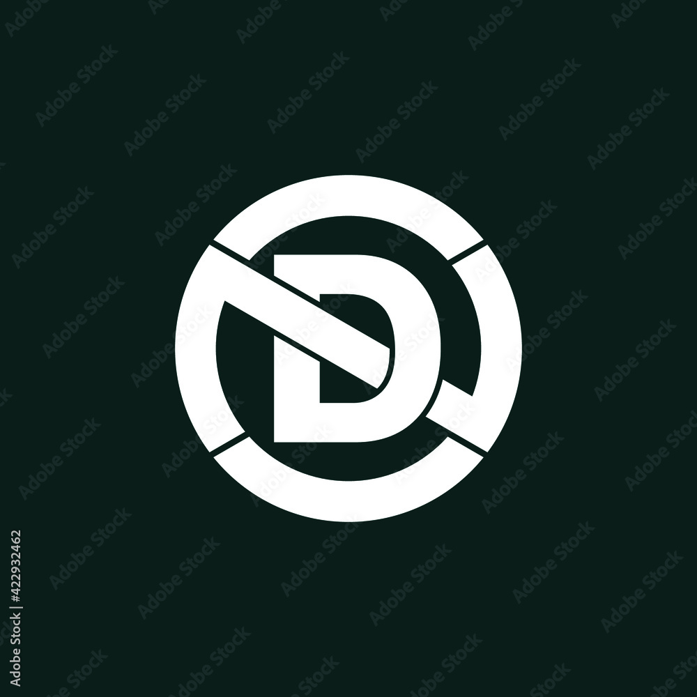 Letter ND circle logo design vector Letter ND circle logo design vector