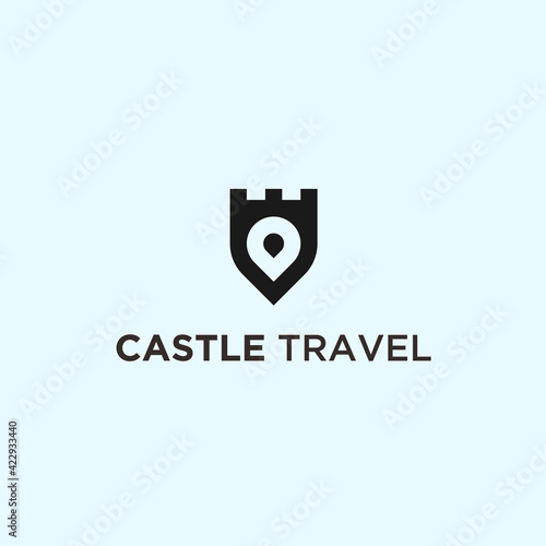 abstract castle logo. travel icon