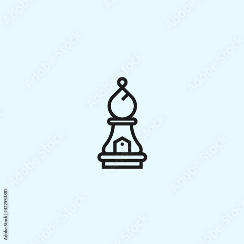 abstract chess logo. house icon © fan dana