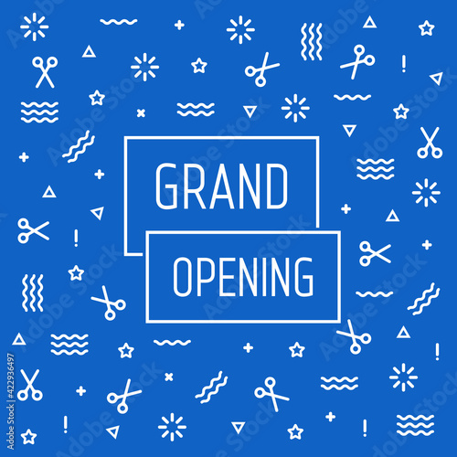 abstract blue grand opening web banner
